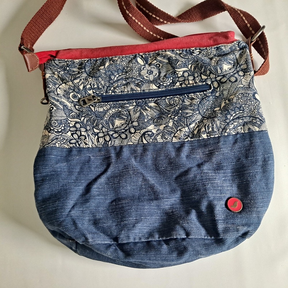 Sakroots Artist Blue Canvas Crossbody Purse With Wallet - Picture 3 of 9